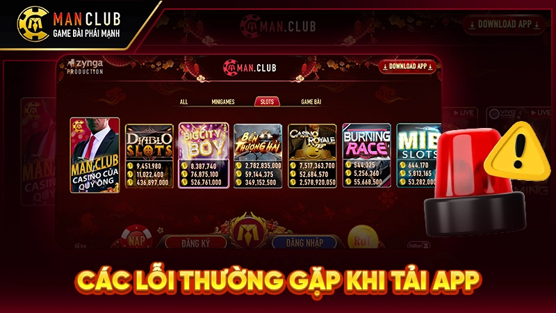 Các lỗi thường gặp khi tải App
