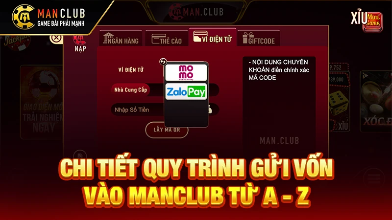 Chi tiết quy trình gửi vốn vào Manclub từ A - Z